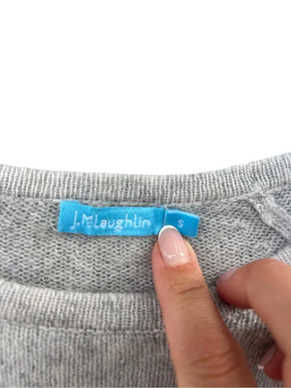 J. McLaughlin Jamey 100% Cashmere Crewneck Sweater - Size Small - Gray - Picture 5 of 12